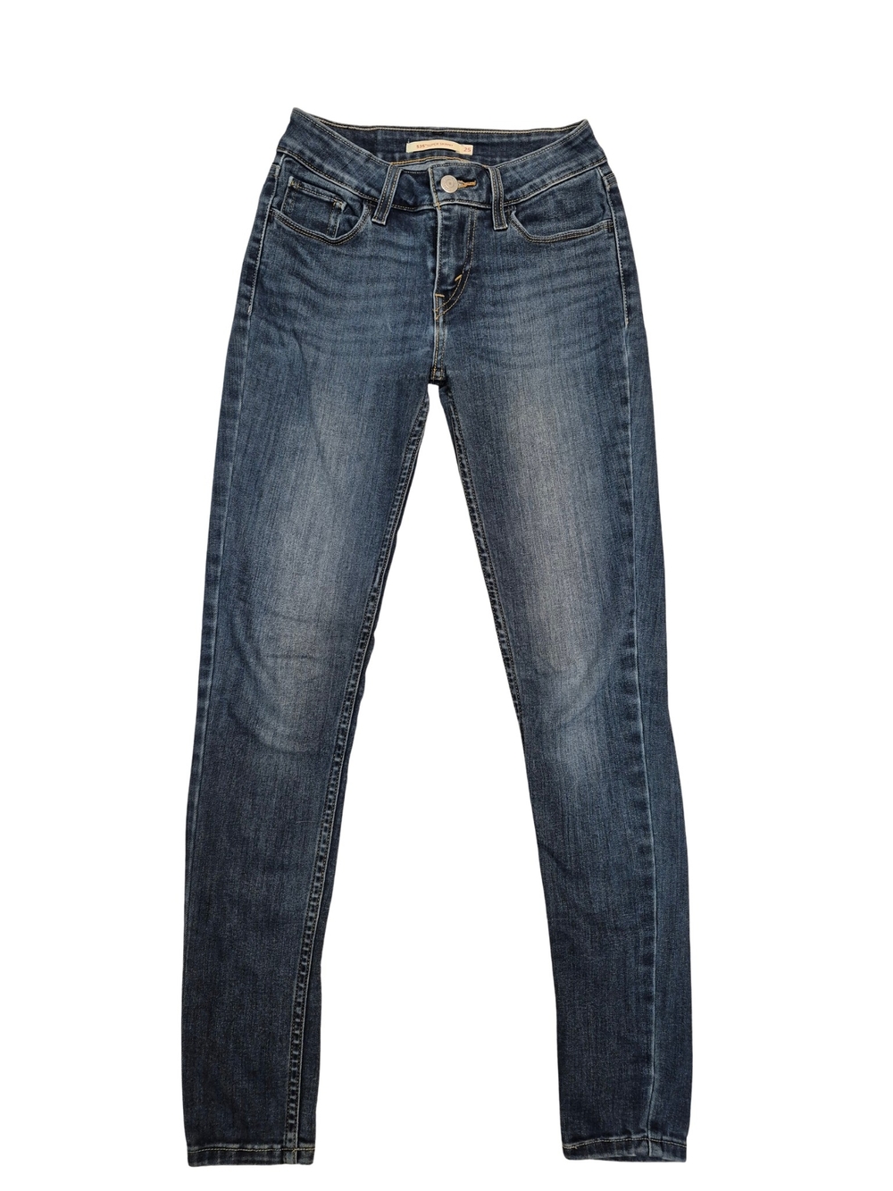 Levi's 535 Super Skinny Jeans W25, Dark Blue Wash, Stretch Denim, Mid Rise